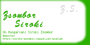 zsombor siroki business card